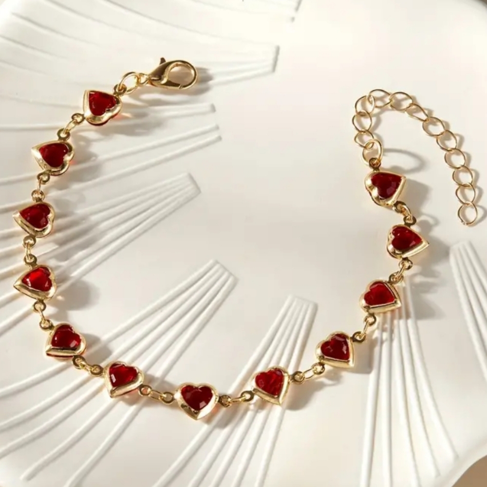 Heart Crystal Red Bracelet